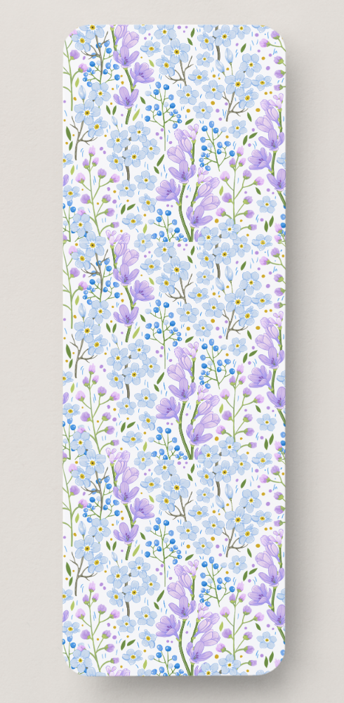 For the Love of Flowers (Blue & Purple) Bookmark
