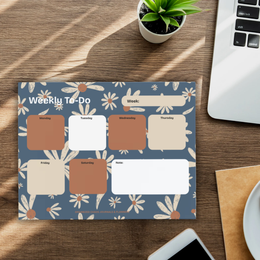 Weekly Notepad - Rustic Flowers